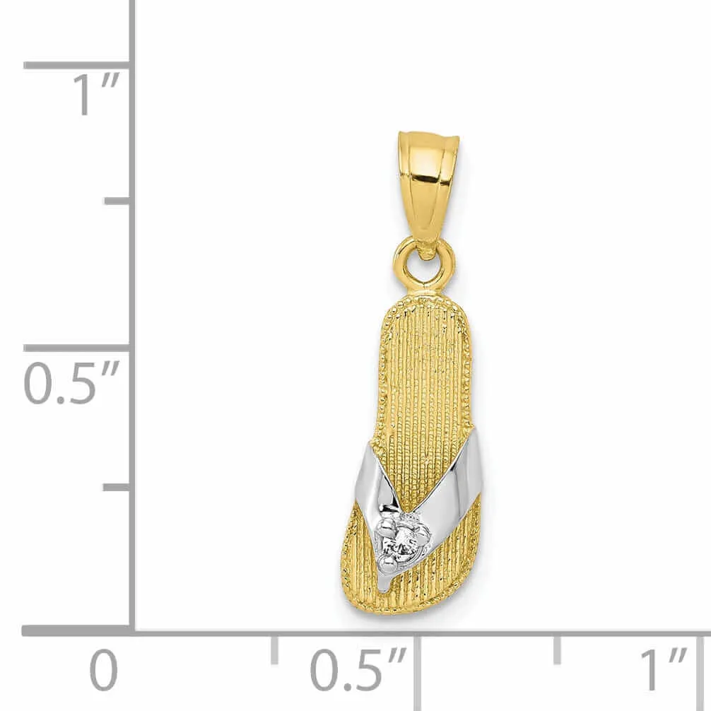 10k Yellow Gold Polished Flip Flop Sandal Pendant