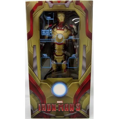 18" Inch Tall Iron Man Mark 42 (LIGHT UP) LED 1/4 Scale NECA Figure Discontinued (Ironman 3)