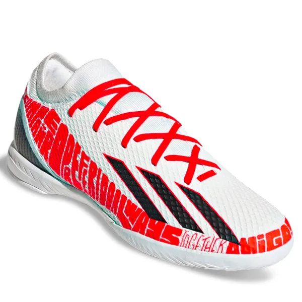 adidas X Speedportal Messi.3 Indoor Soccer Shoes (White/Solar Red)