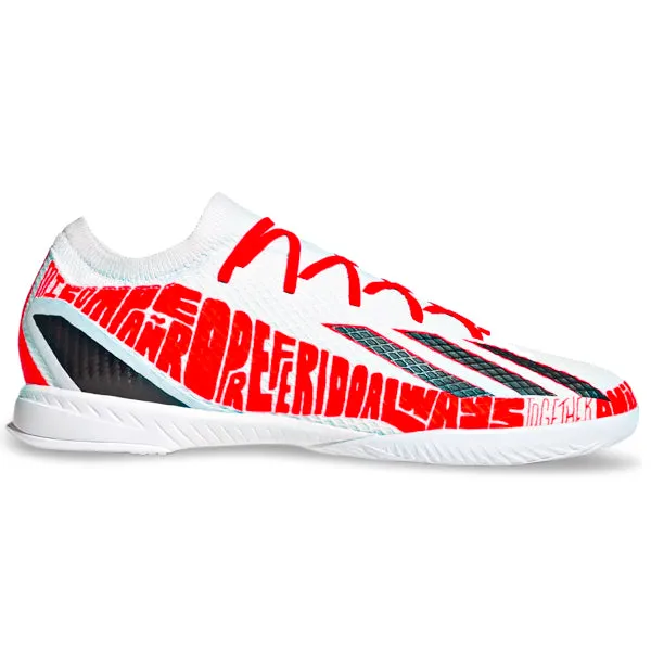 adidas X Speedportal Messi.3 Indoor Soccer Shoes (White/Solar Red)