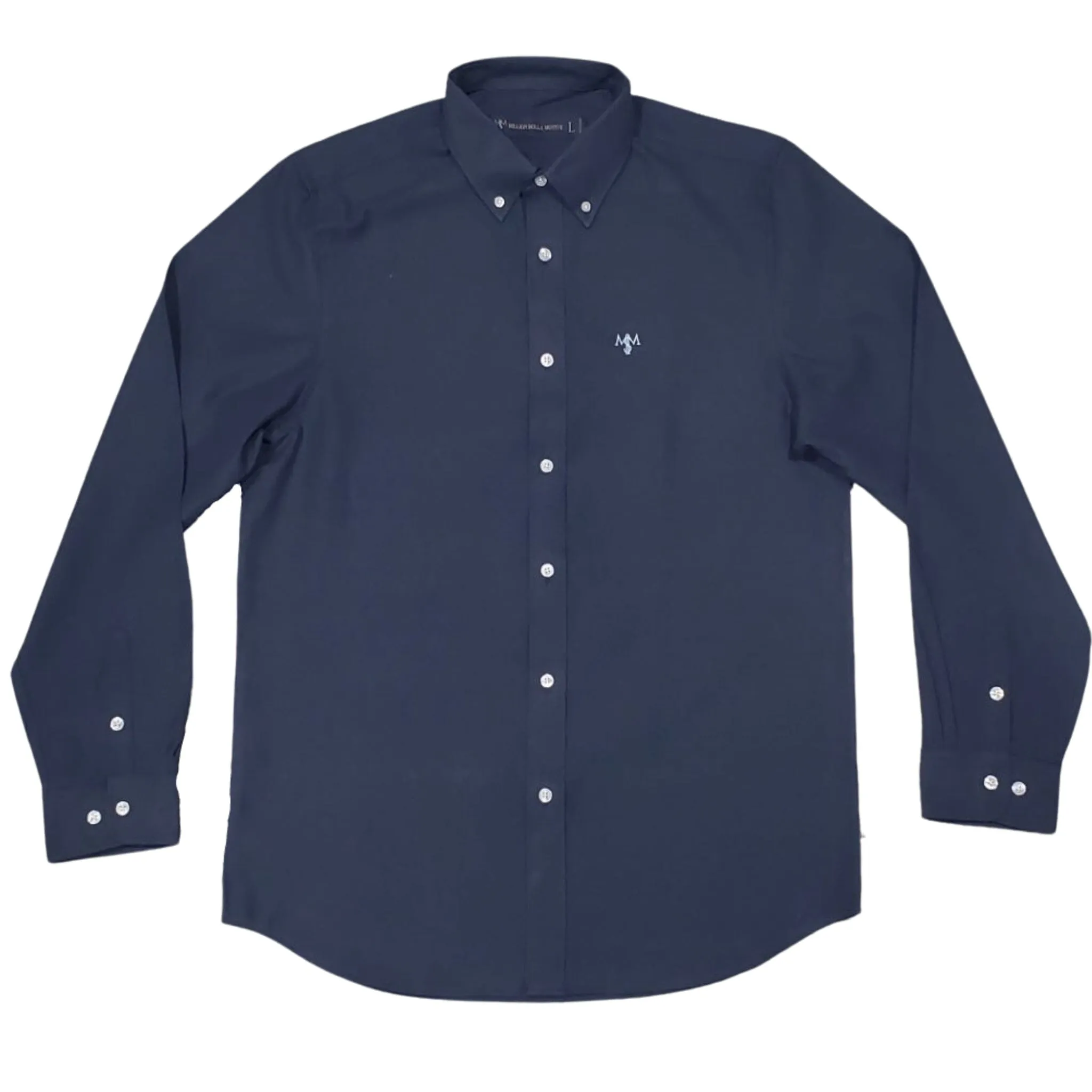 All I See is Blue Faces - Navy Oxford Long Sleeve Shirt