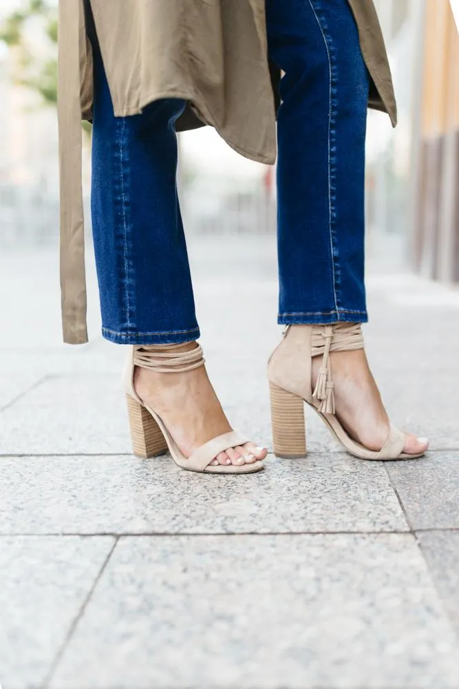 America Block Heel in Taupe-FINAL SALE