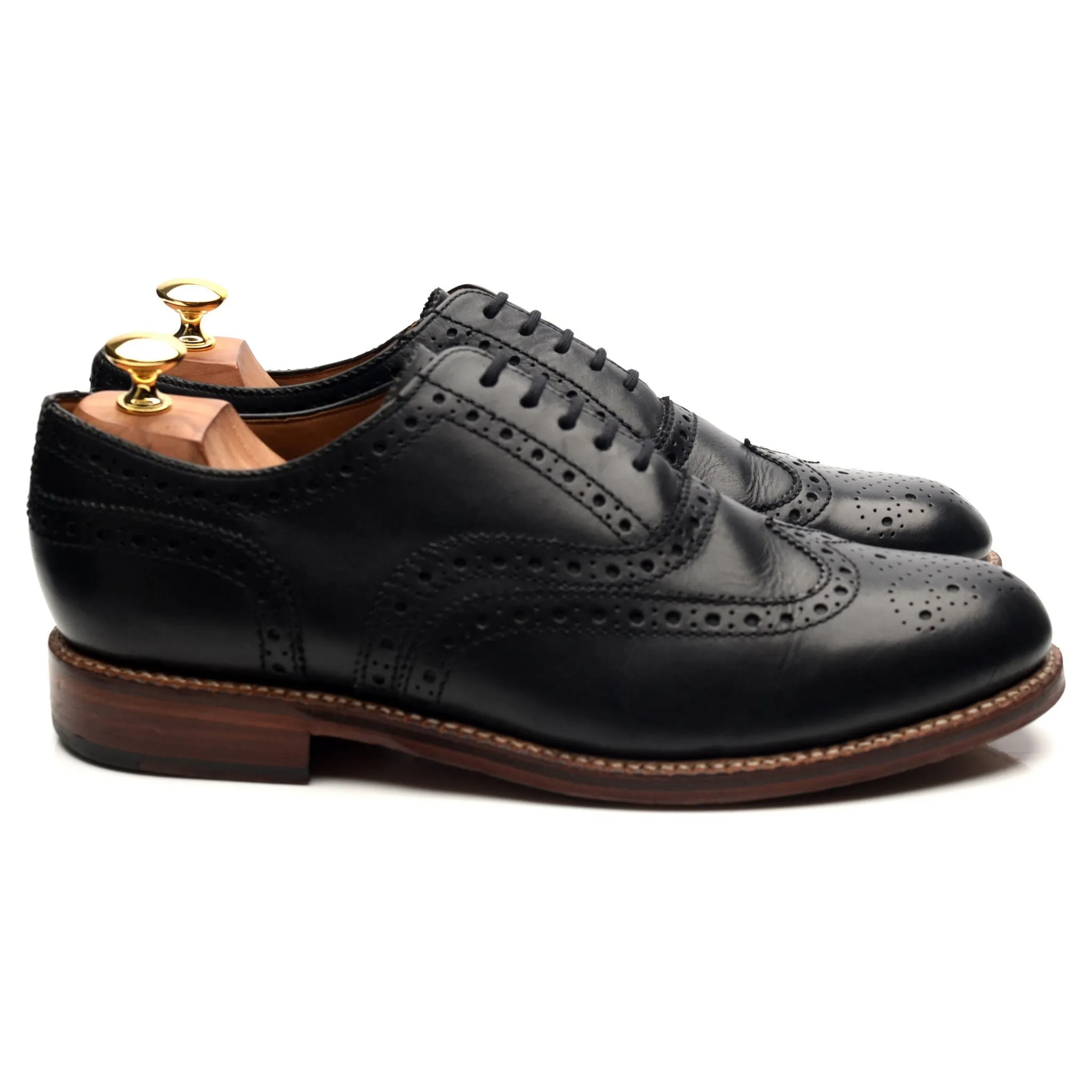 'Angus' Black Leather Oxford Brogues UK 10 G