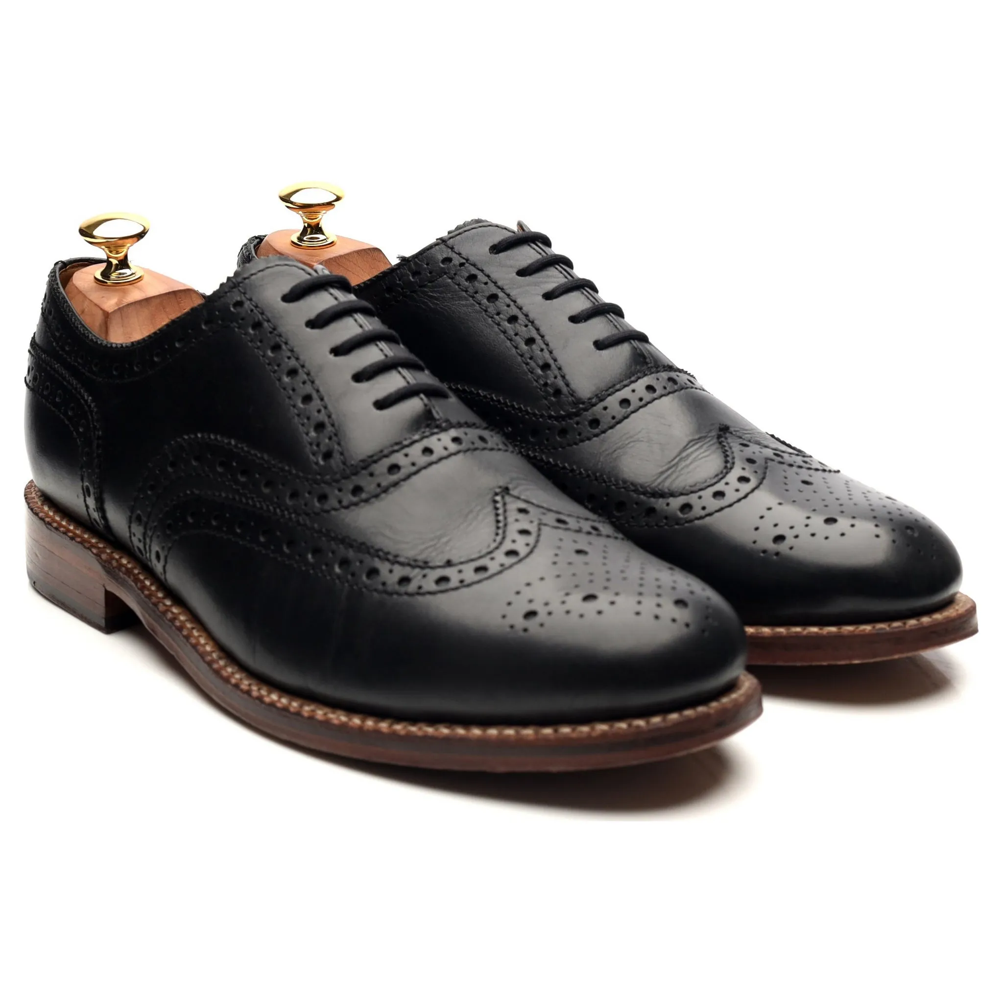 'Angus' Black Leather Oxford Brogues UK 10 G