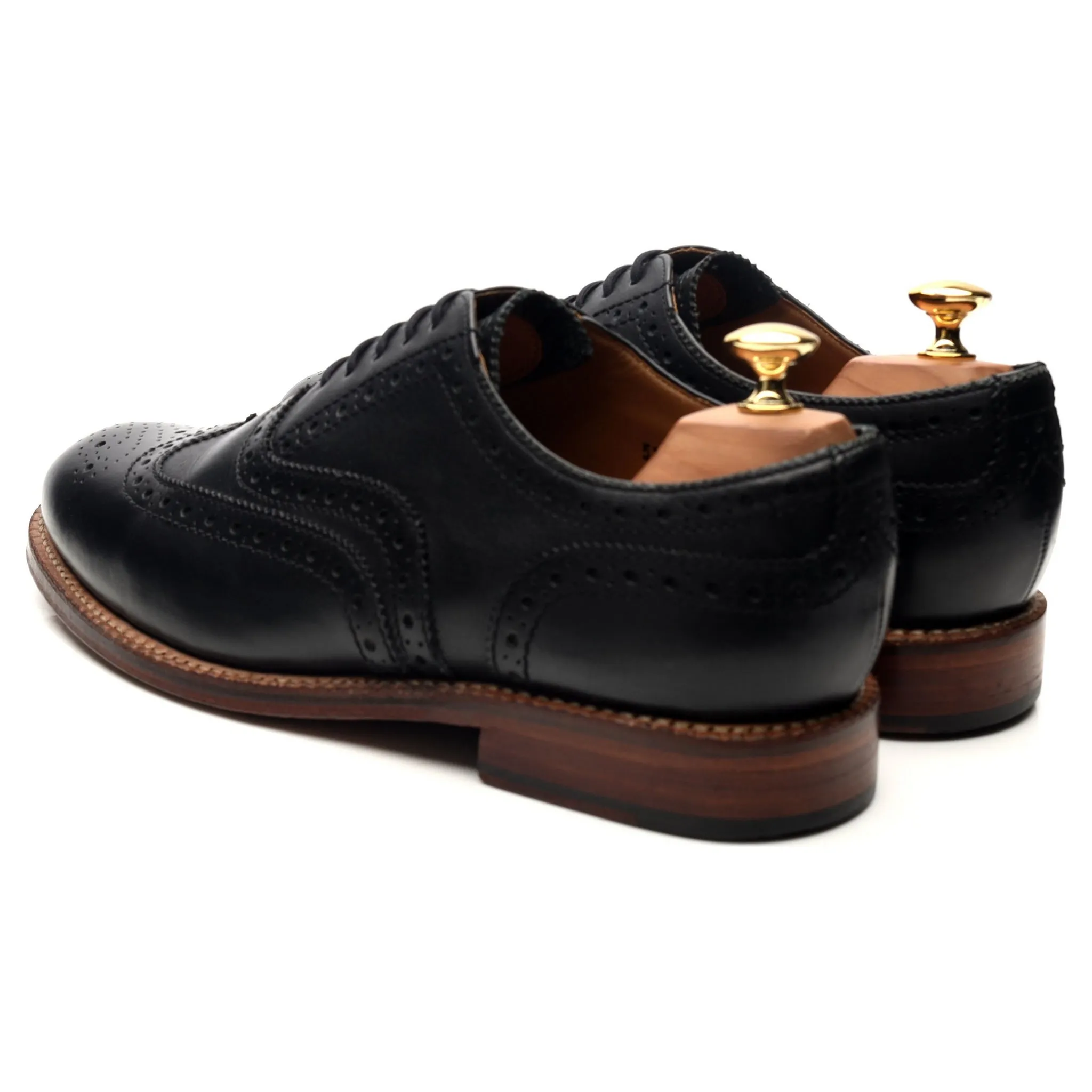 'Angus' Black Leather Oxford Brogues UK 10 G