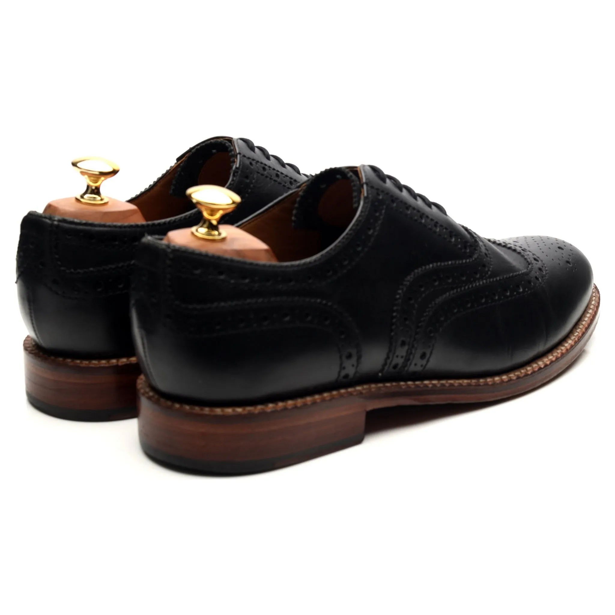 'Angus' Black Leather Oxford Brogues UK 10 G