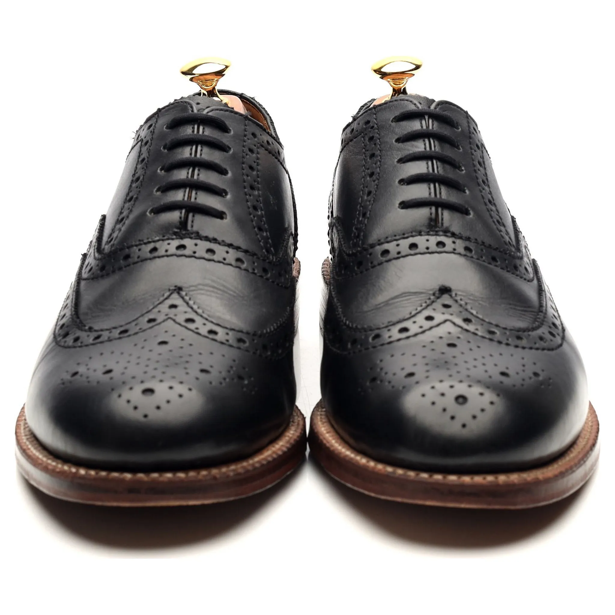 'Angus' Black Leather Oxford Brogues UK 10 G