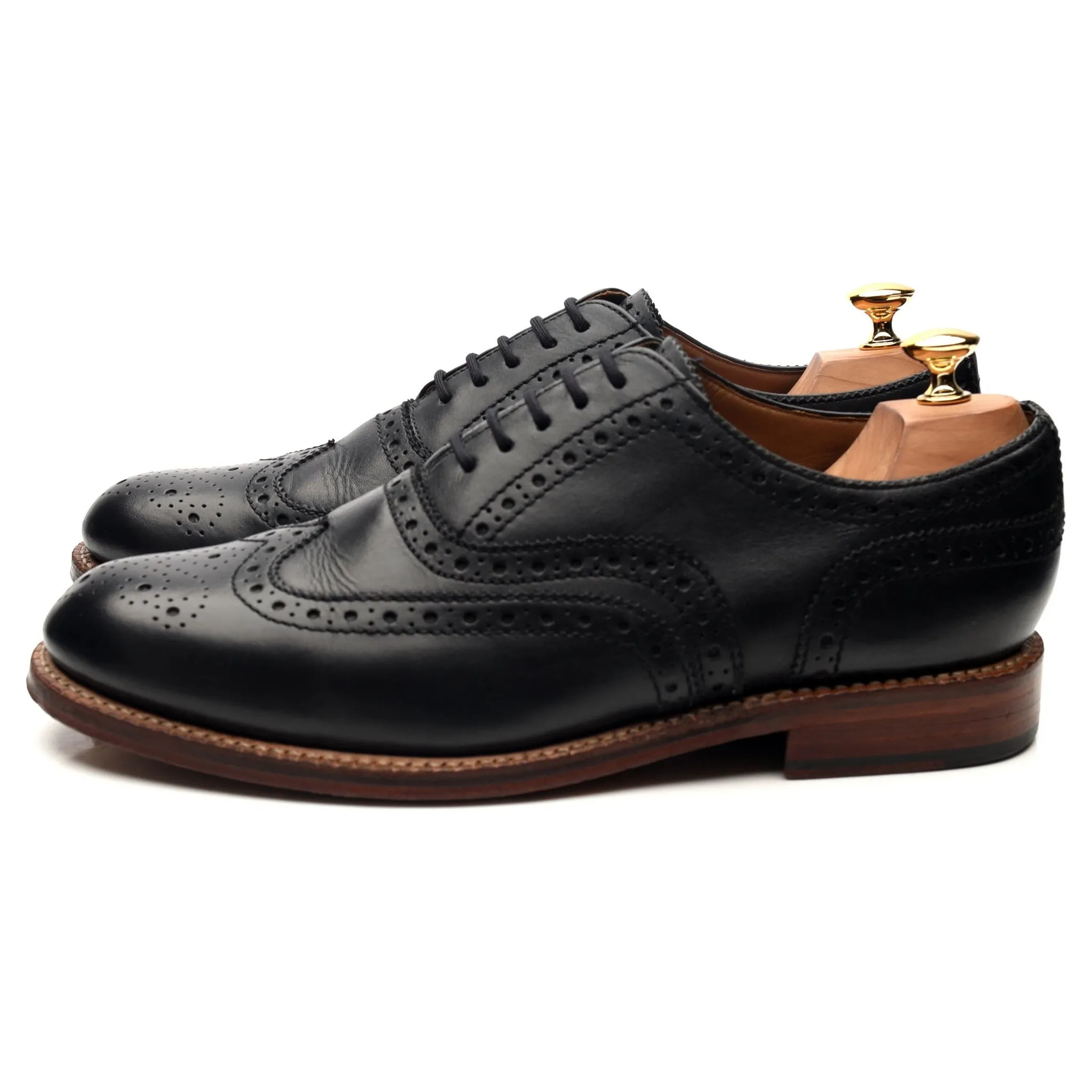 'Angus' Black Leather Oxford Brogues UK 10 G