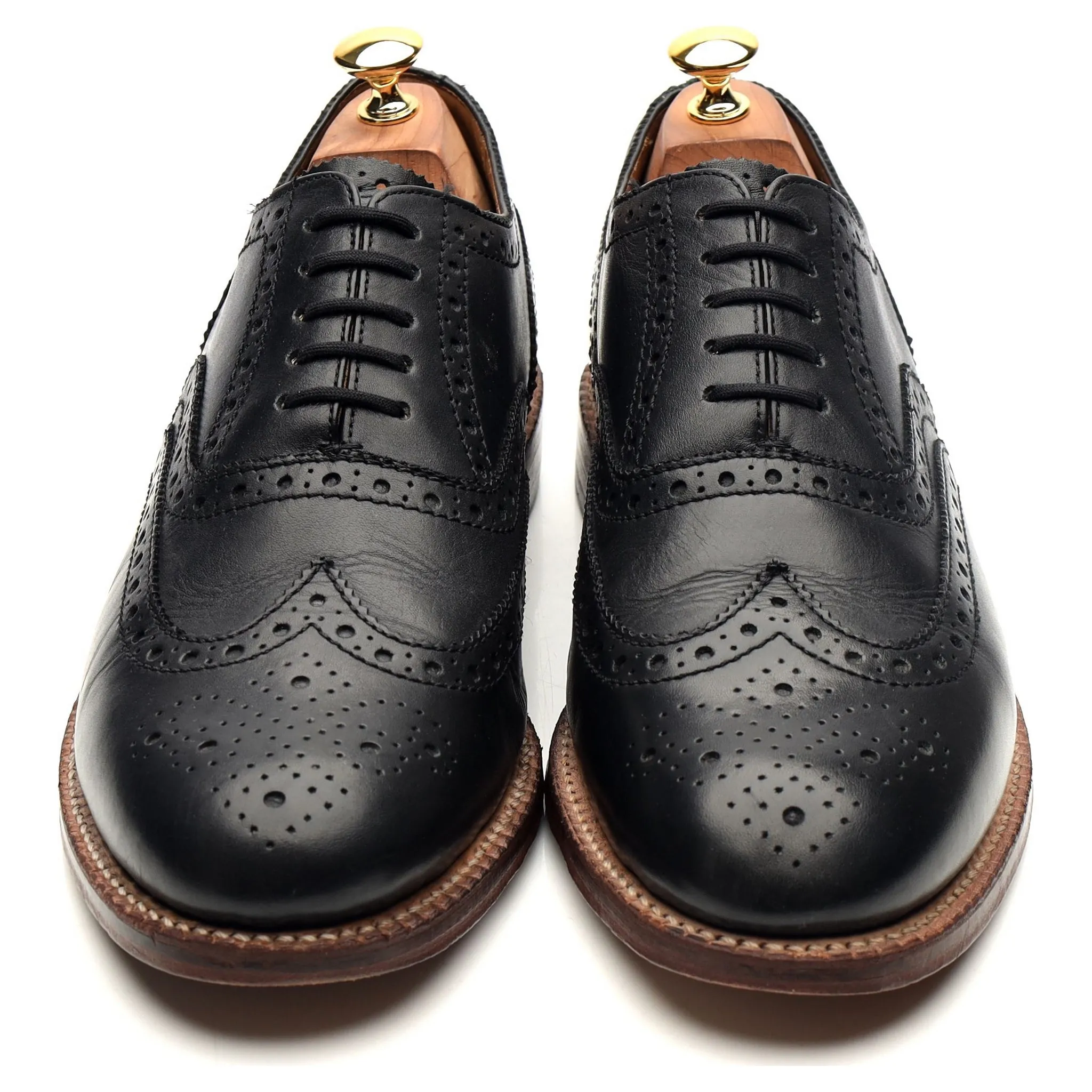 'Angus' Black Leather Oxford Brogues UK 10 G