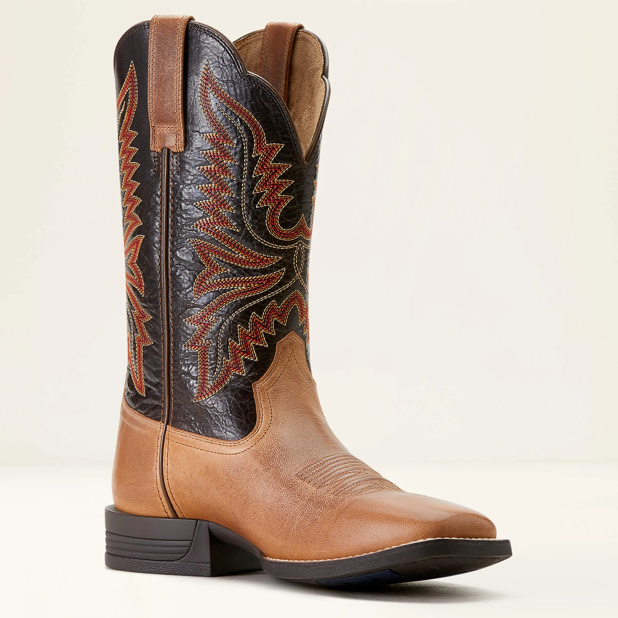 Ariat Men's Brush Creek Western Boot in Mesa Tan & Thunder Brown