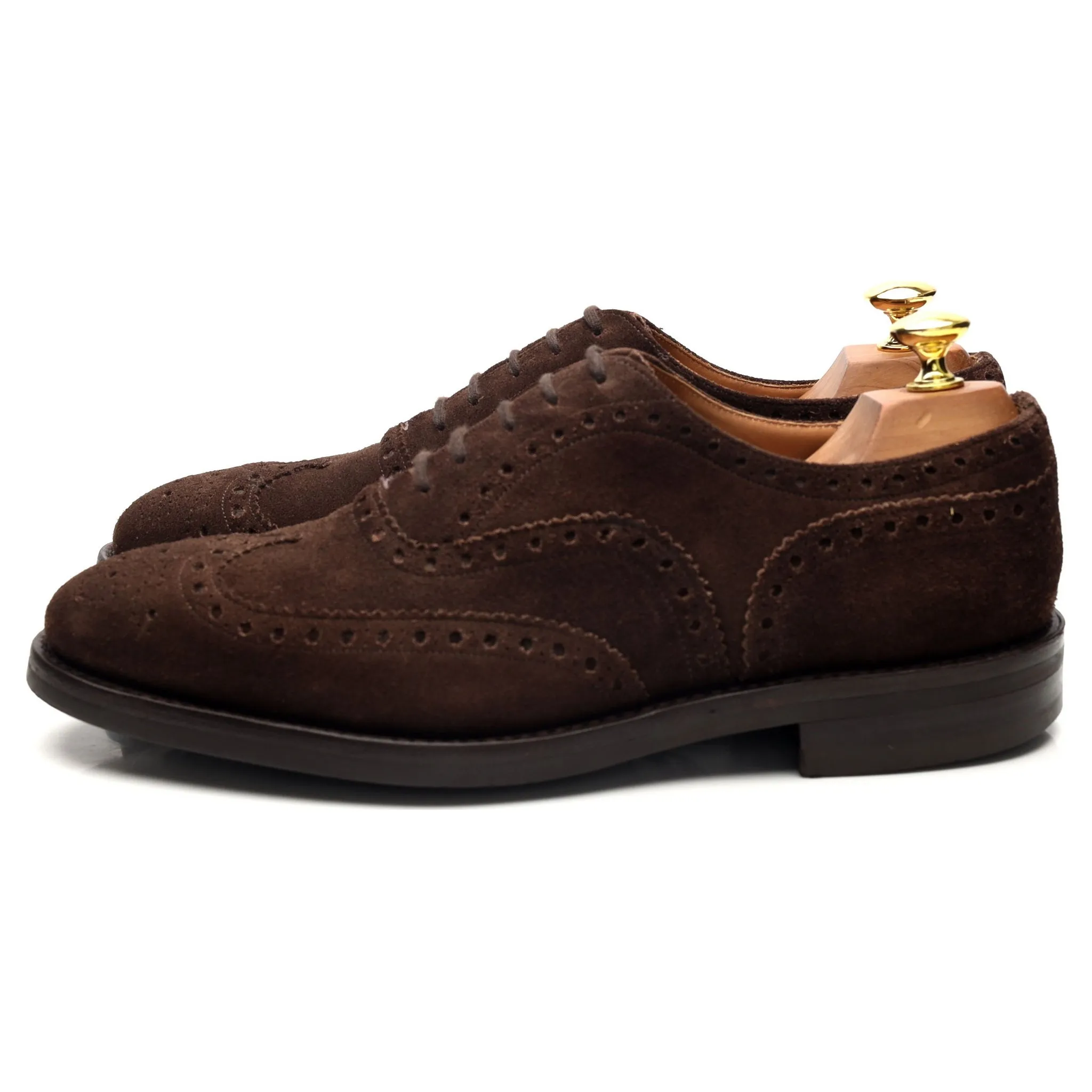 'Ashby' Dark Brown Suede Oxford Brogues UK 8 F