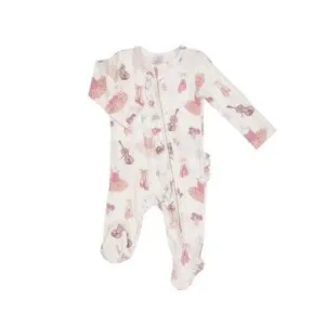 Baby Girl Footie | 2 Way Ruffle Zipper- Ballet | Angel Dear