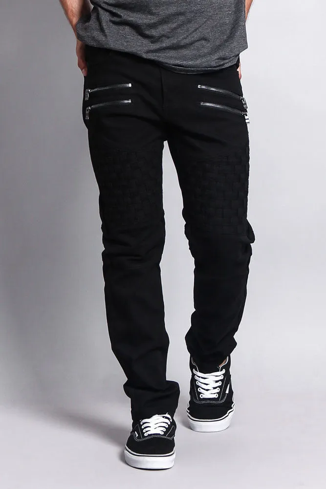 Basket Weave Biker Twill Jeans