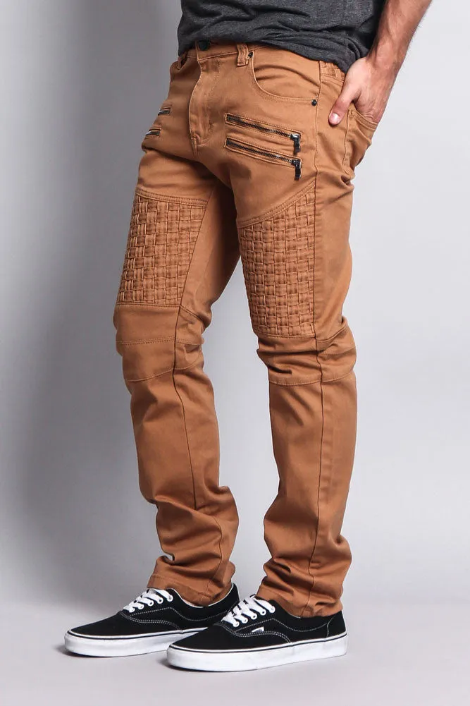 Basket Weave Biker Twill Jeans