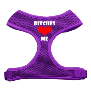 Bitches Love Me Soft Mesh Harnesses Purple Large