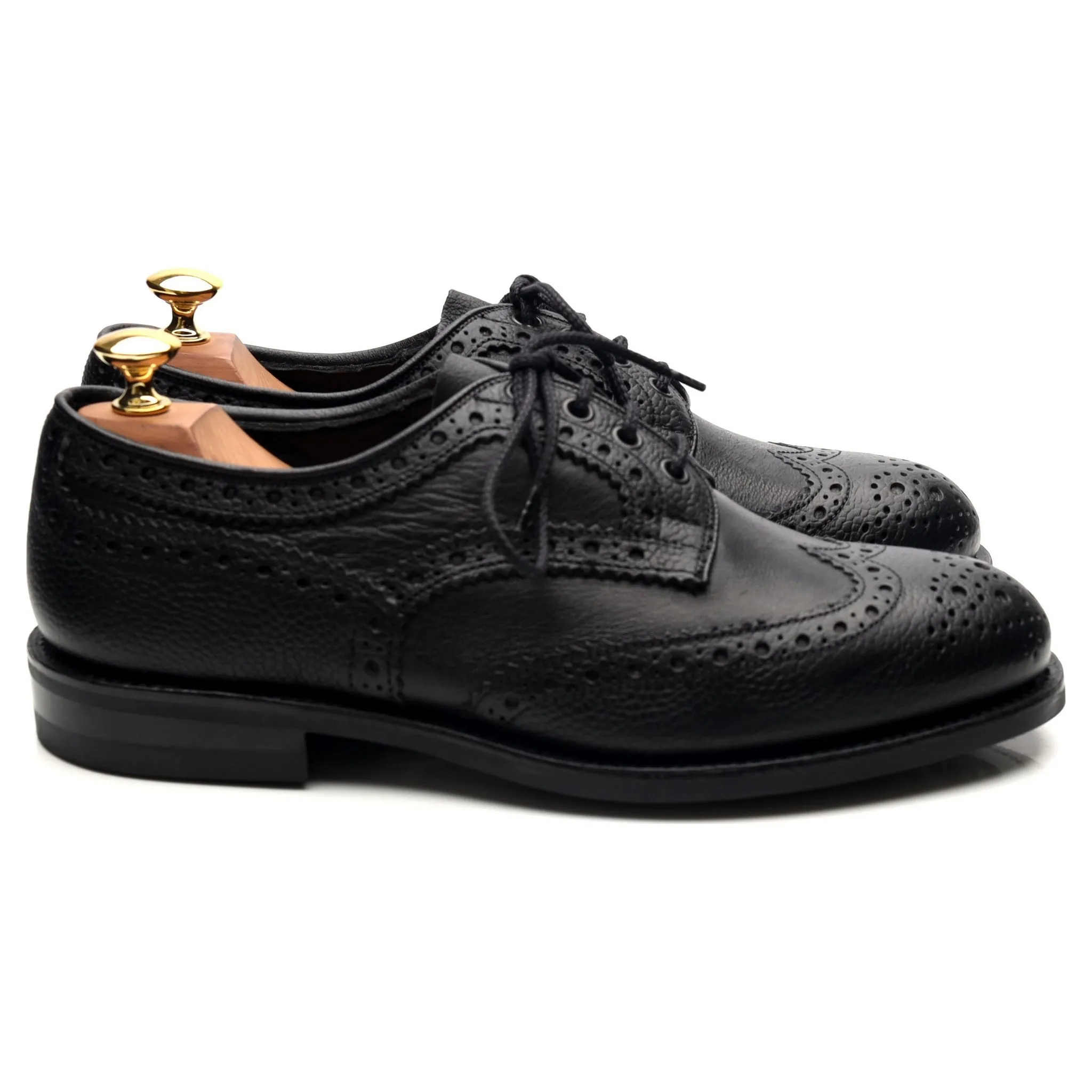 'Bowood' Black Leather Derby Brogues UK 6.5