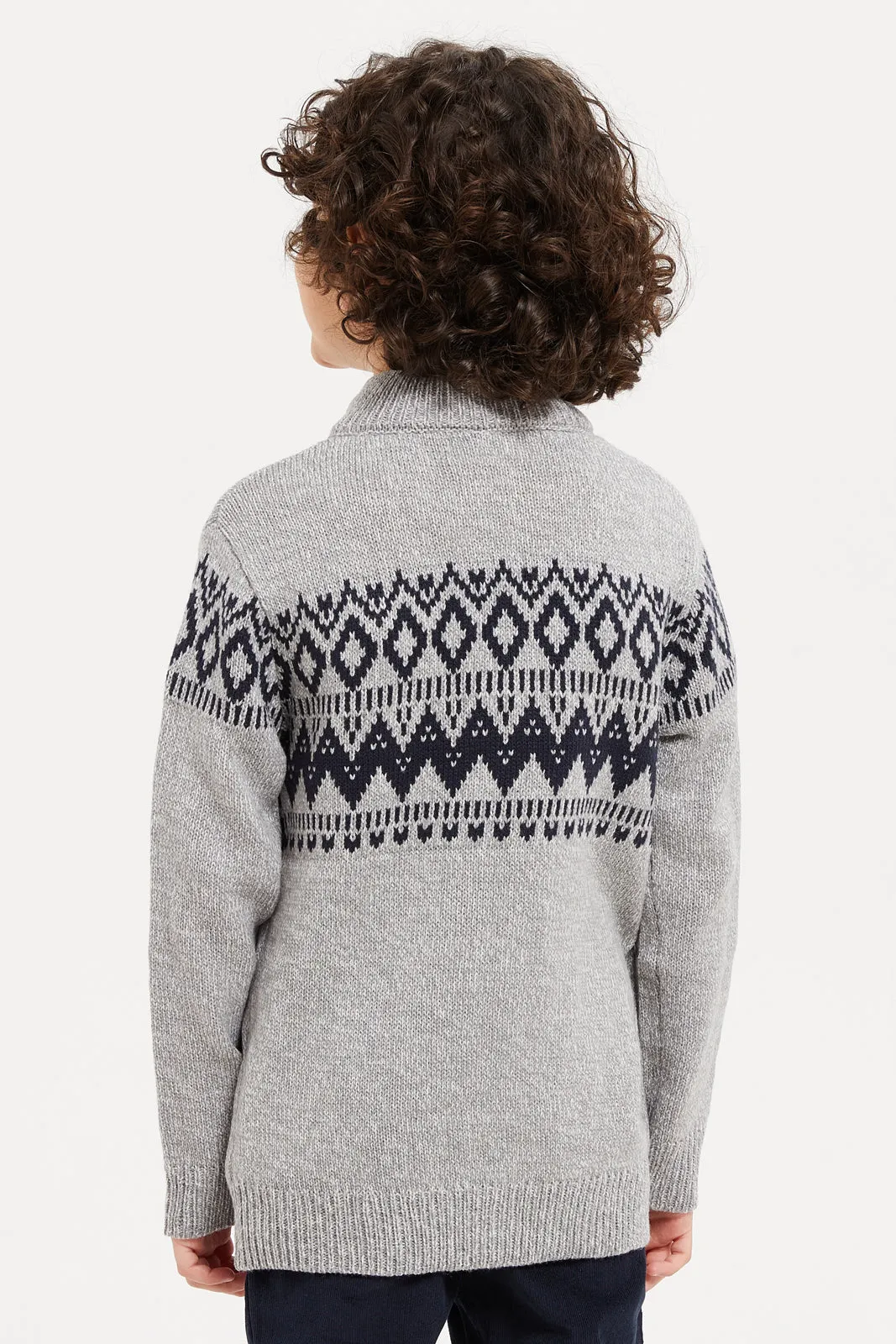 Boys Grey Knitted Jumper