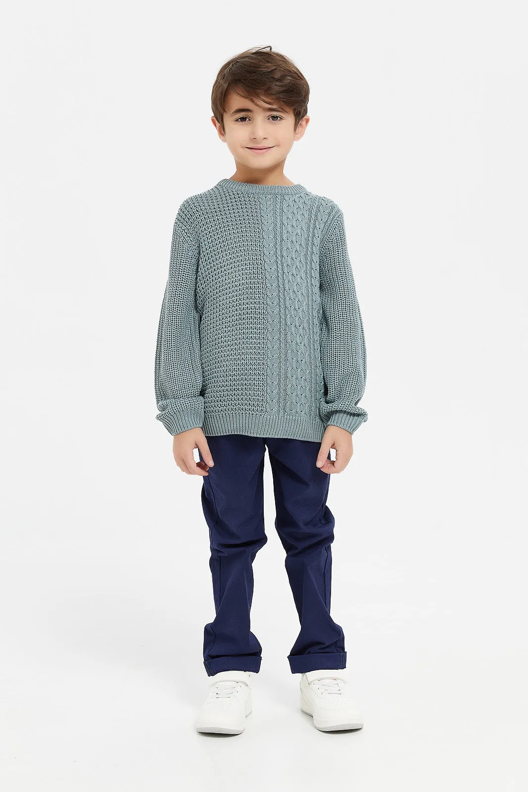 Boys Mint Knitted Pullover