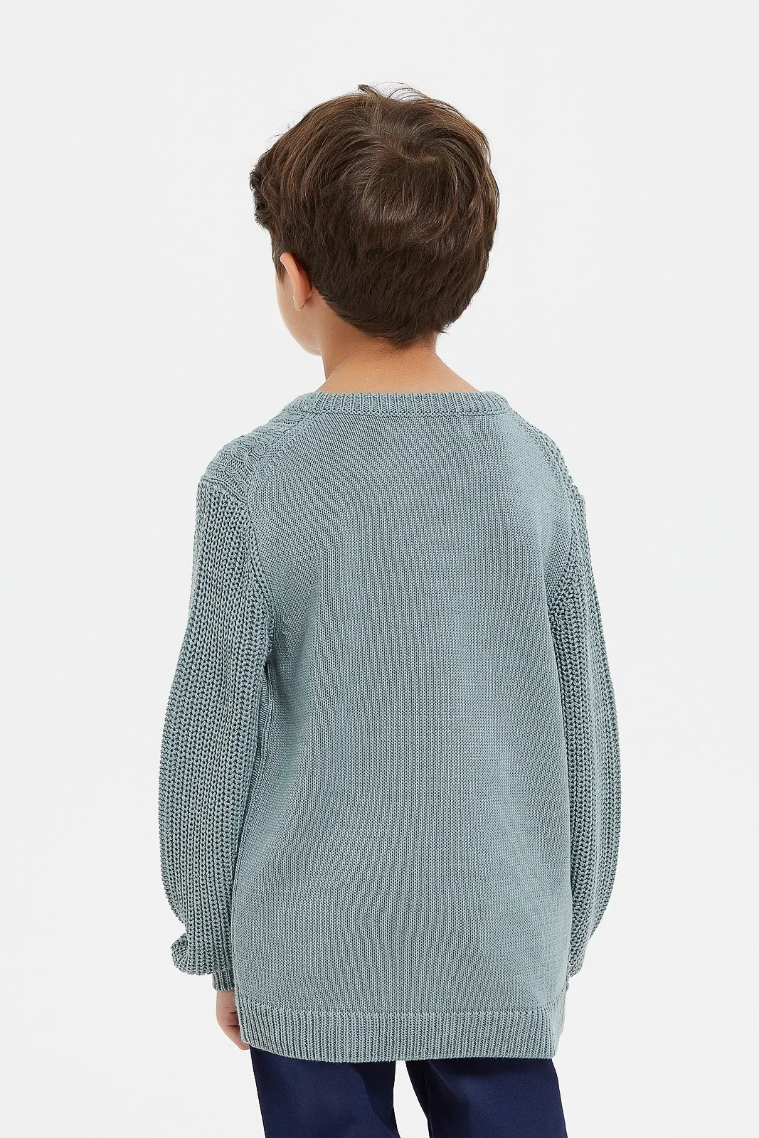 Boys Mint Knitted Pullover