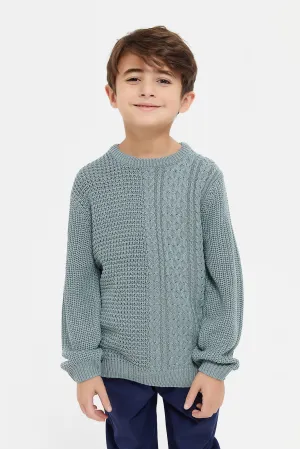 Boys Mint Knitted Pullover