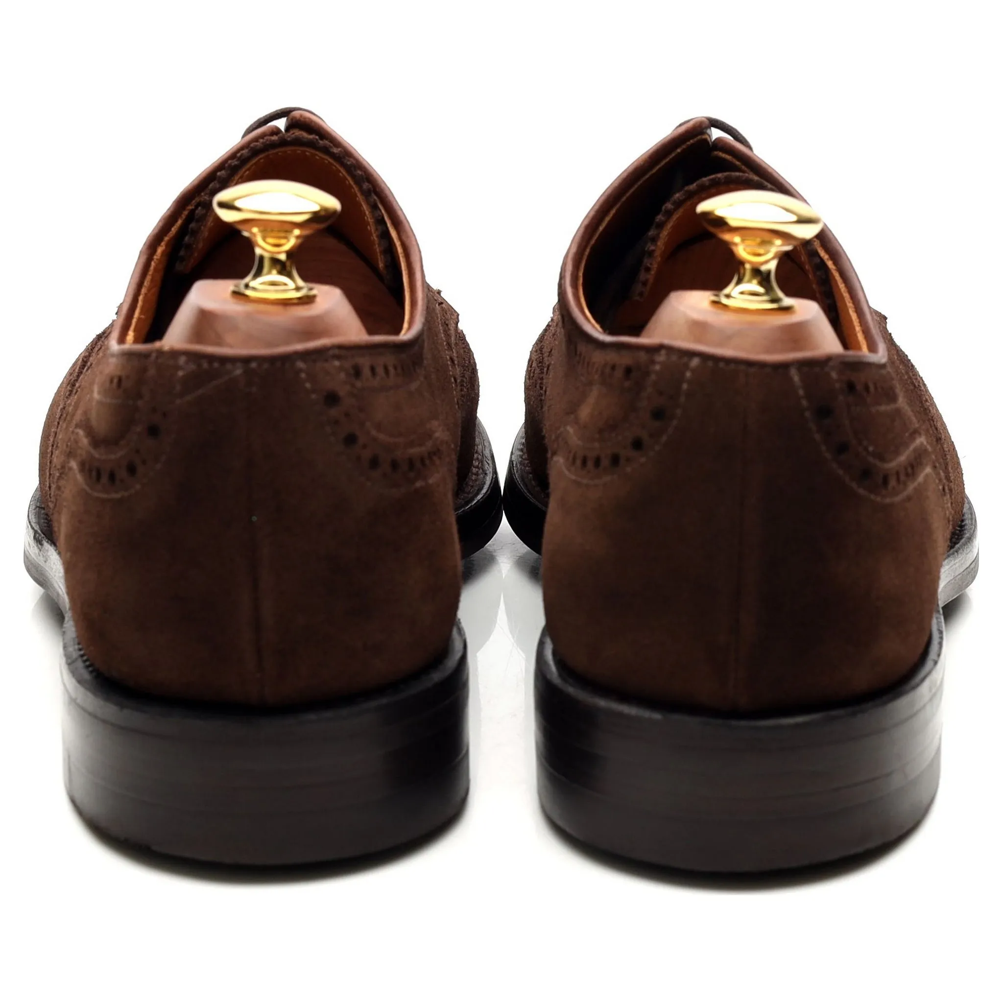 'Cardiff' Dark Brown Suede Derby Brogues UK 9 E