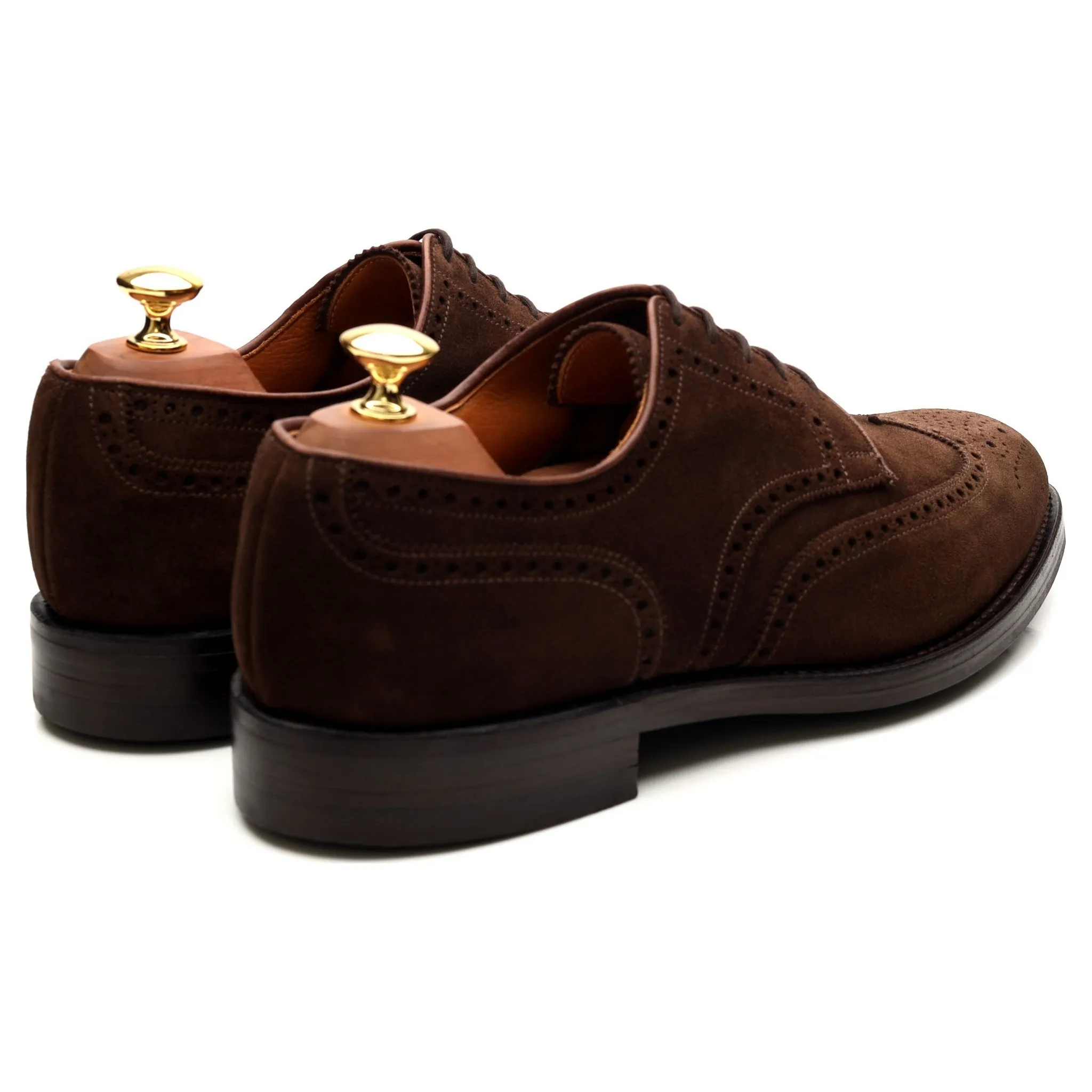 'Cardiff' Dark Brown Suede Derby Brogues UK 9 E