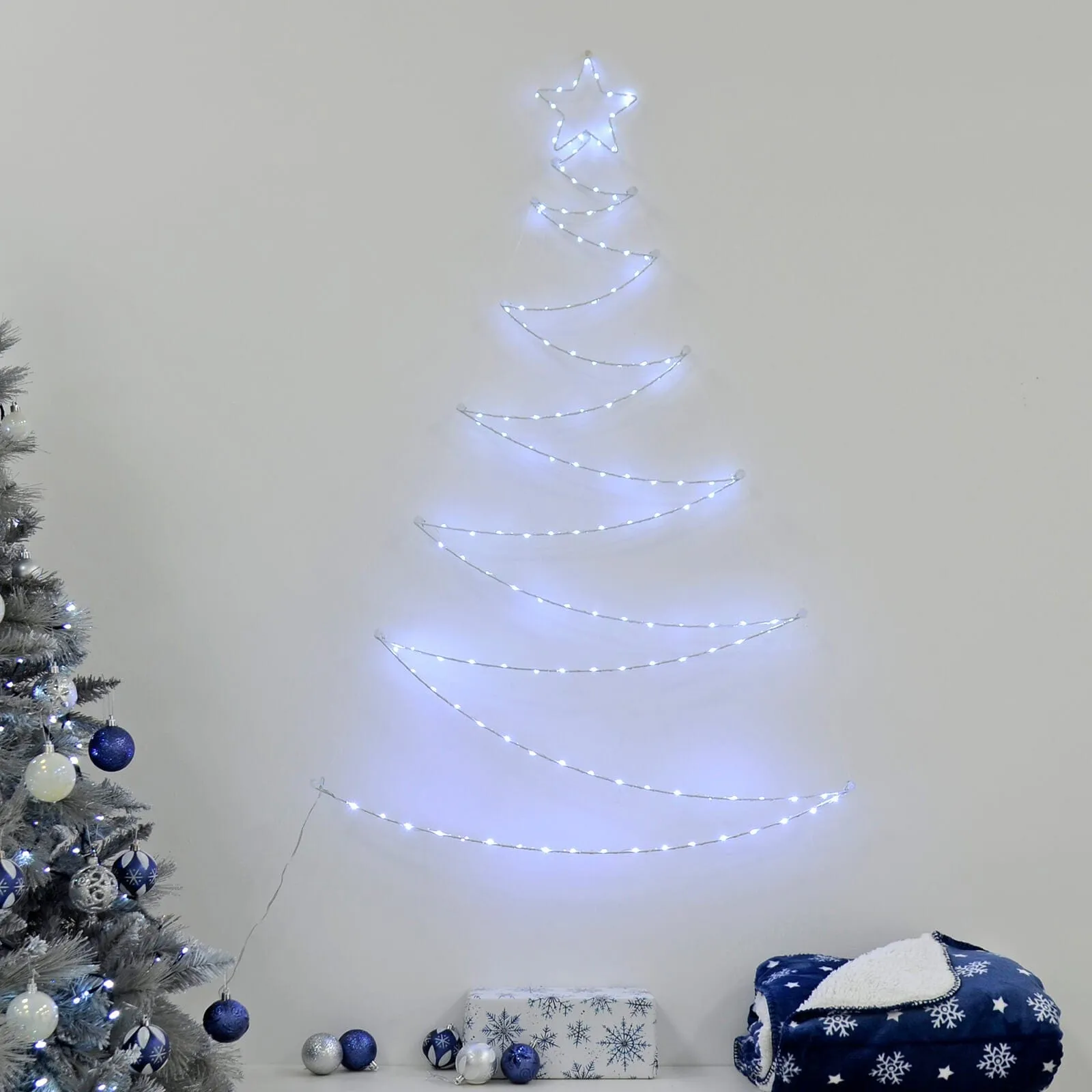 Christmas Tree Shape Wall Decoration LED Lights Folding 1.2m