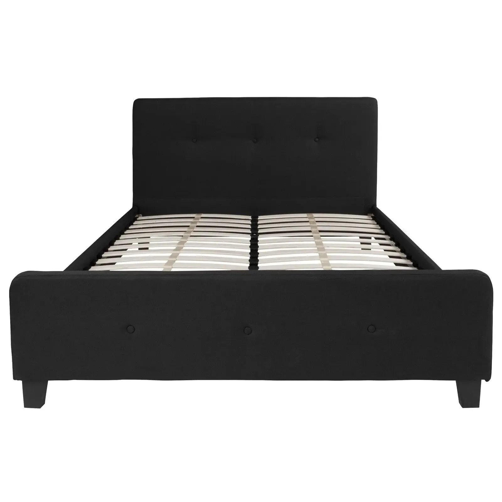 Collette Tufted Upholstered Platform Bed, Black (Queen)