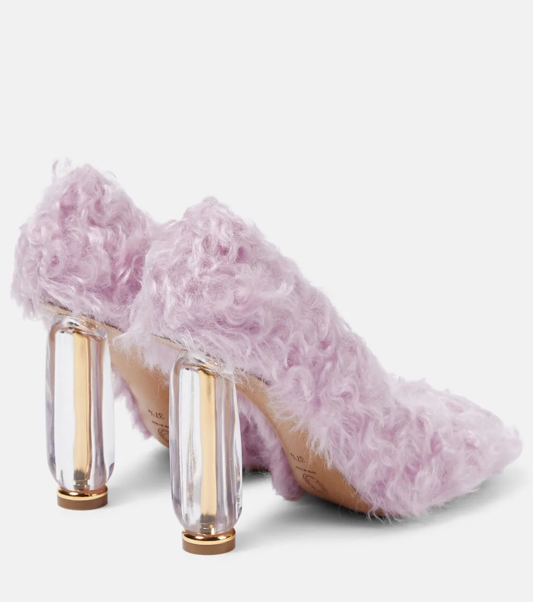 Dries Van Noten faux fur shoes, purple