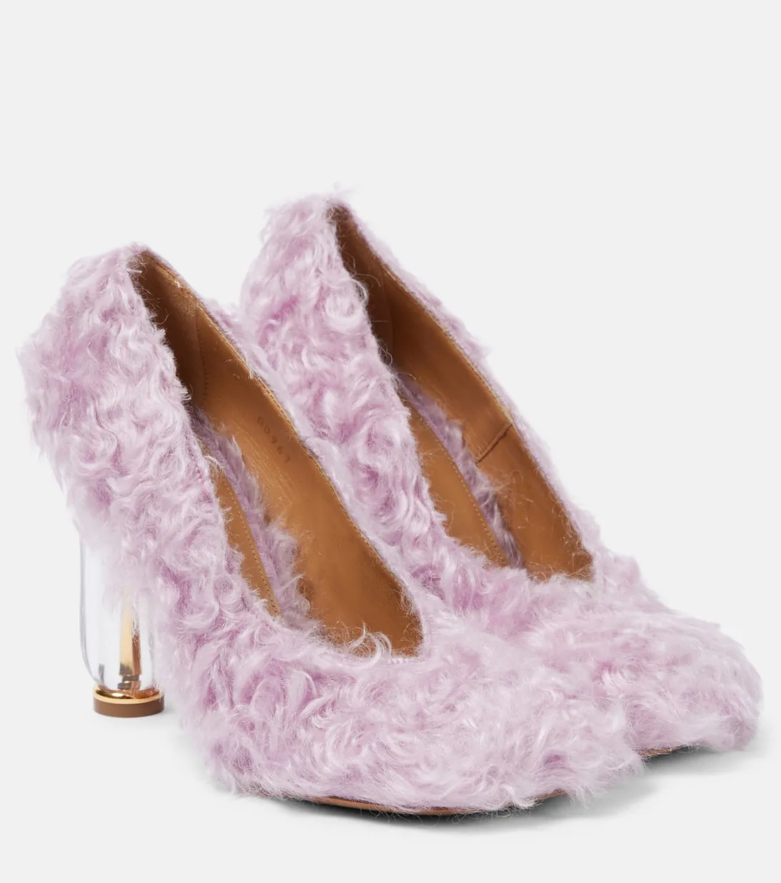 Dries Van Noten faux fur shoes, purple