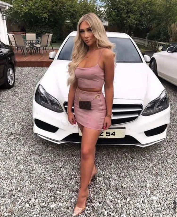 Dusty Pink Suede Bralet & Mini Skirt Co Ord