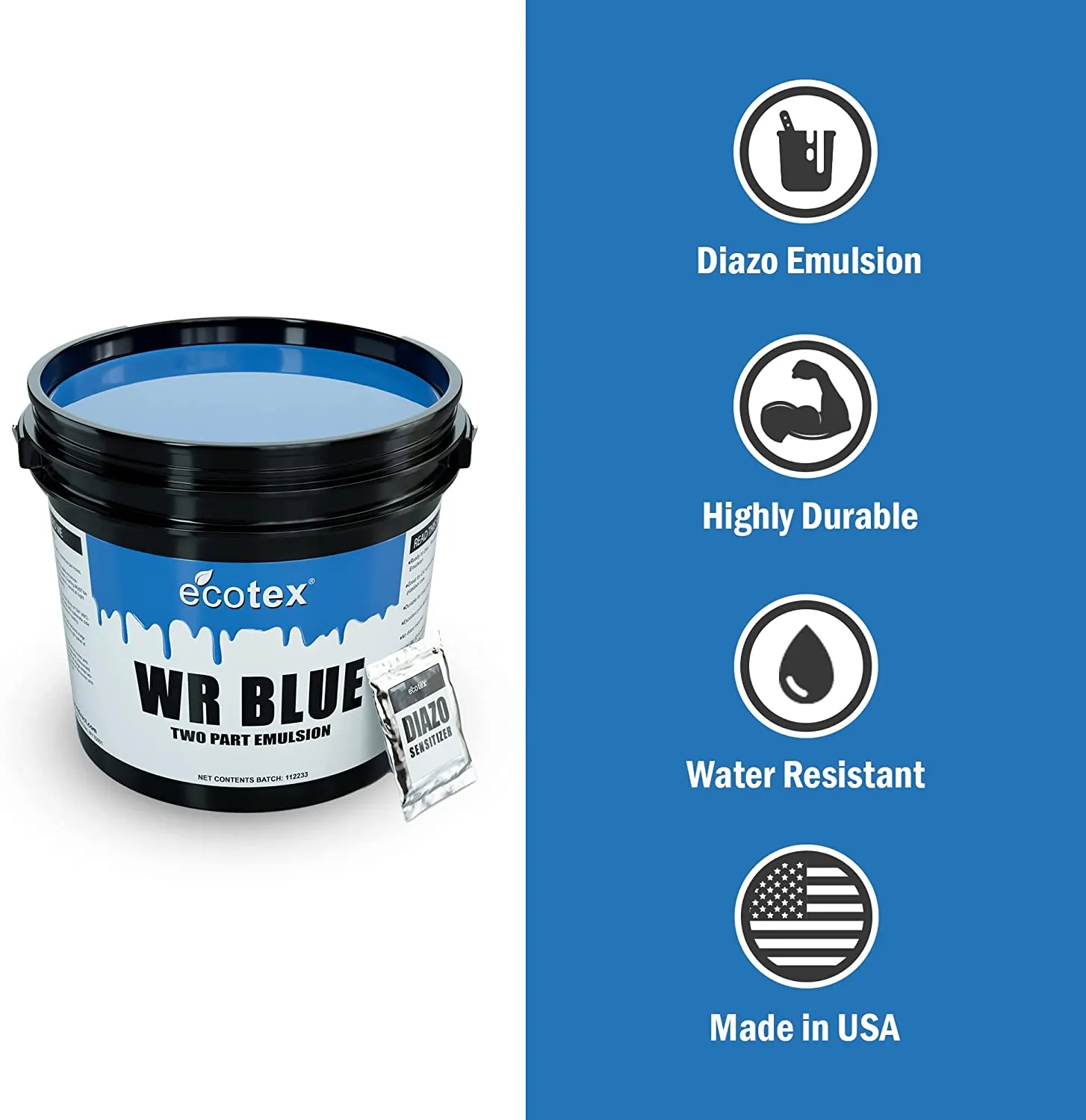 Ecotex® Water Resistant Blue Screen Printing Emulsion