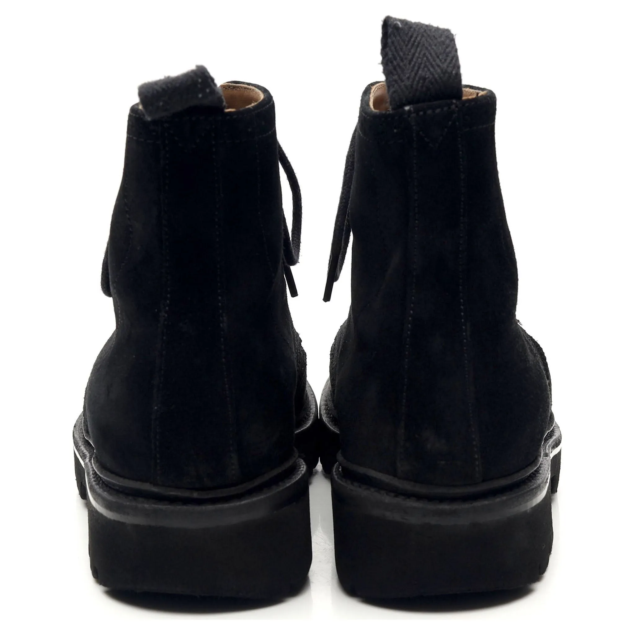 'Emmaline' Black Suede Boots Brogues UK 4