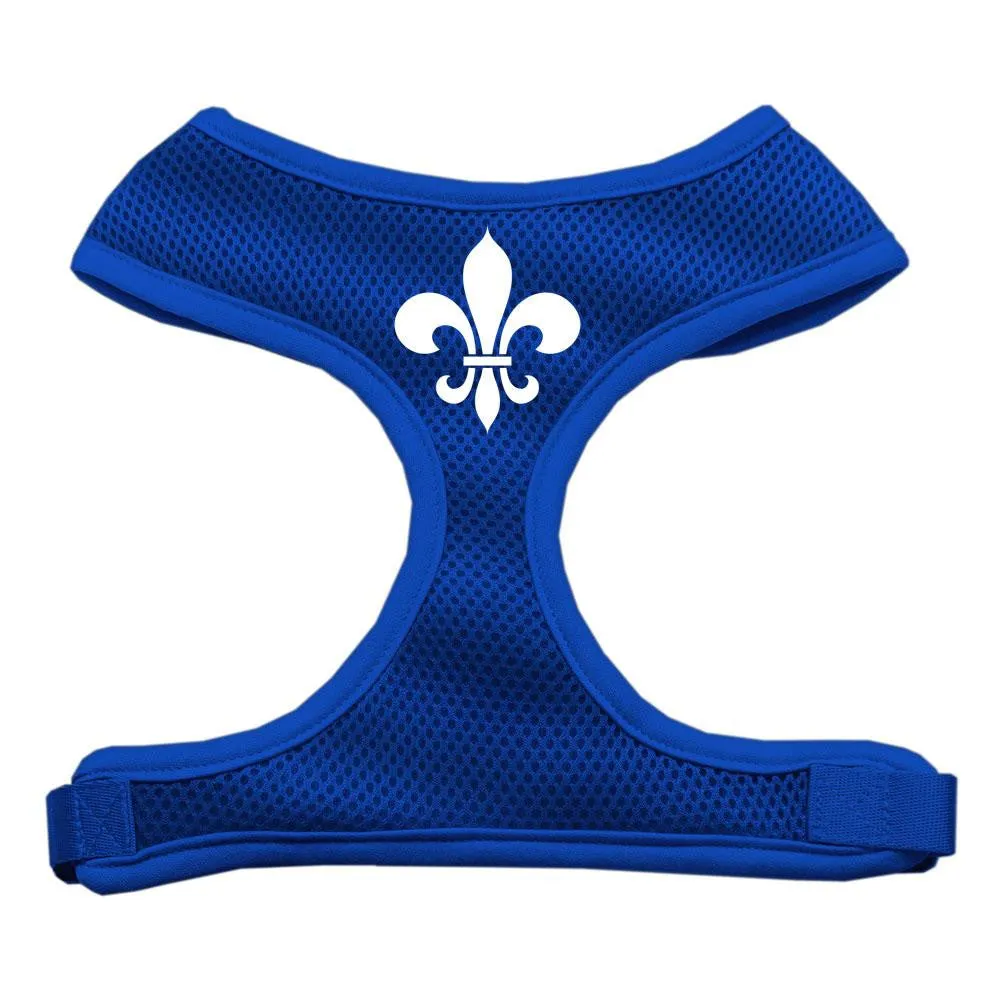 Fleur de Lis Design Soft Mesh Harnesses Blue Extra Large