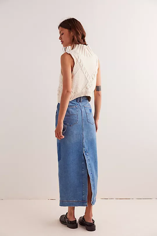 Francisco Denim Maxi Skirt