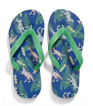 Gender-Neutral Flip-Flop Sandals for Kids (Partially Plant-Based) - Dino