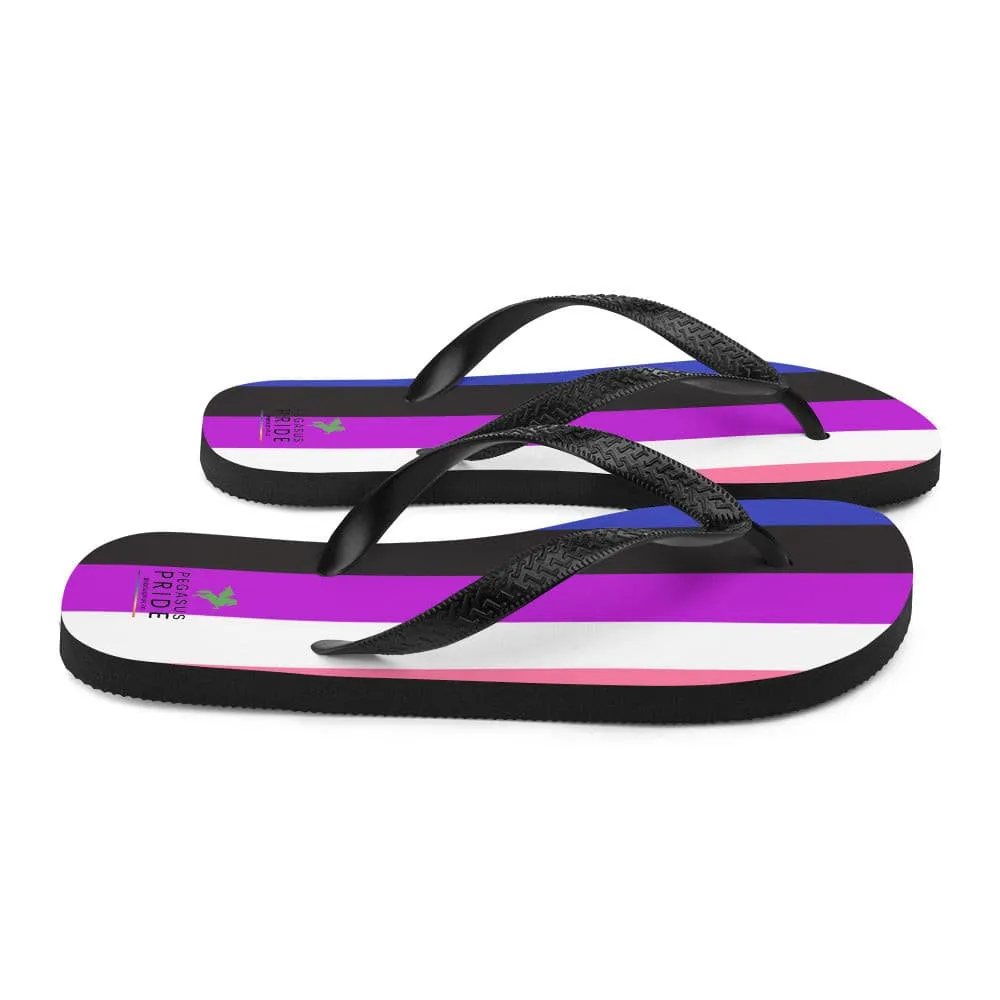 Genderfluid Pride Flag Flip-Flop Sandals