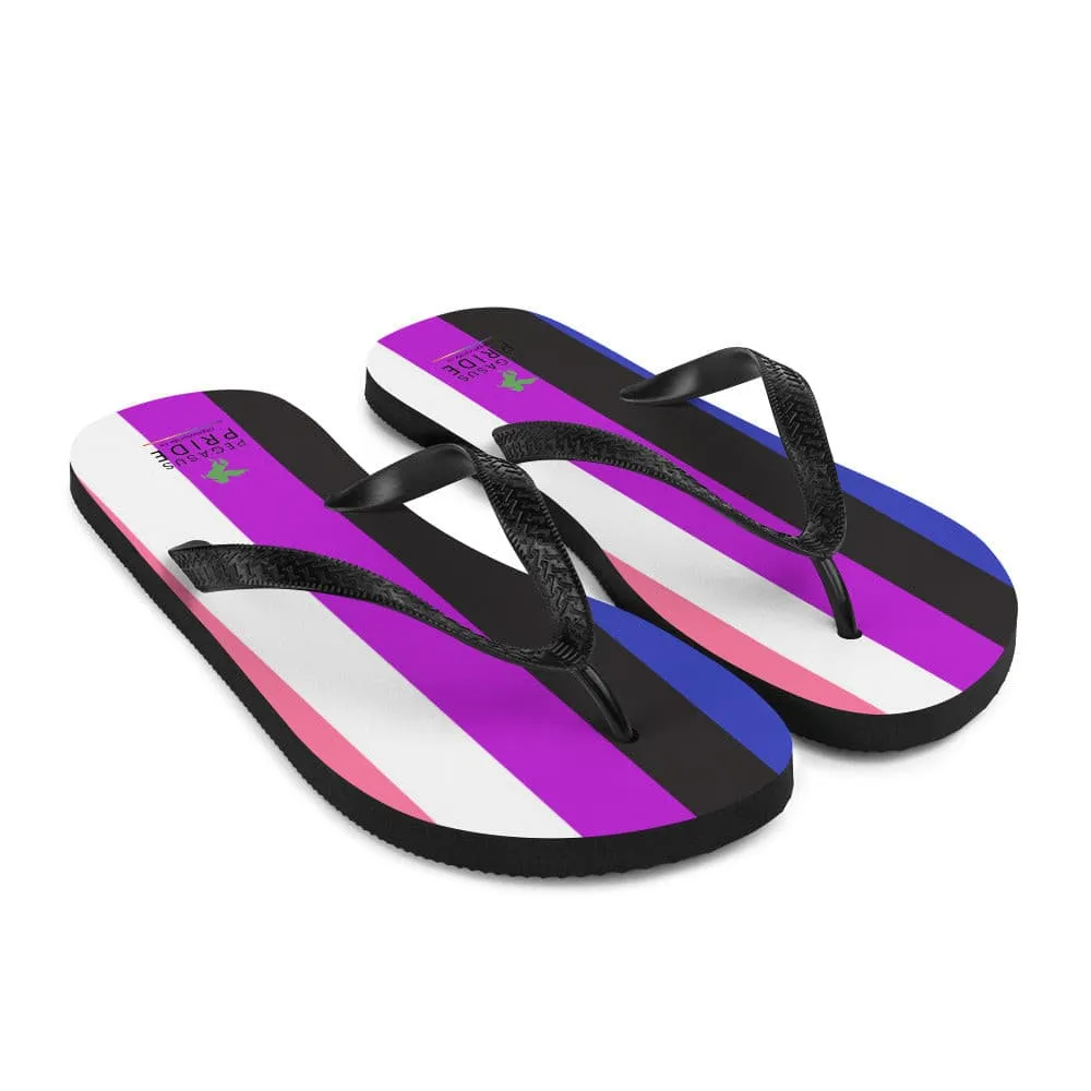 Genderfluid Pride Flag Flip-Flop Sandals