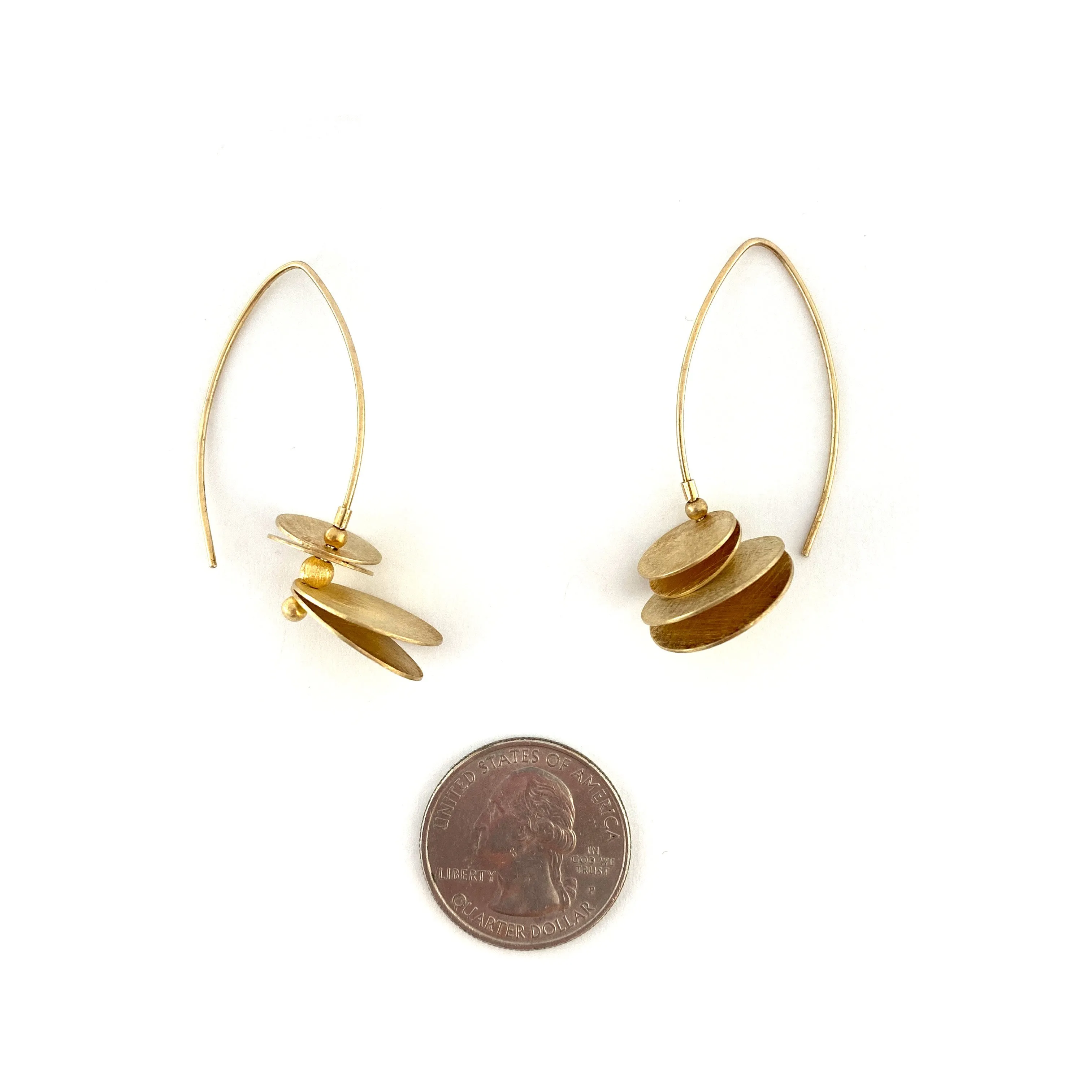 Gold Vermeil Layered Disc Earrings