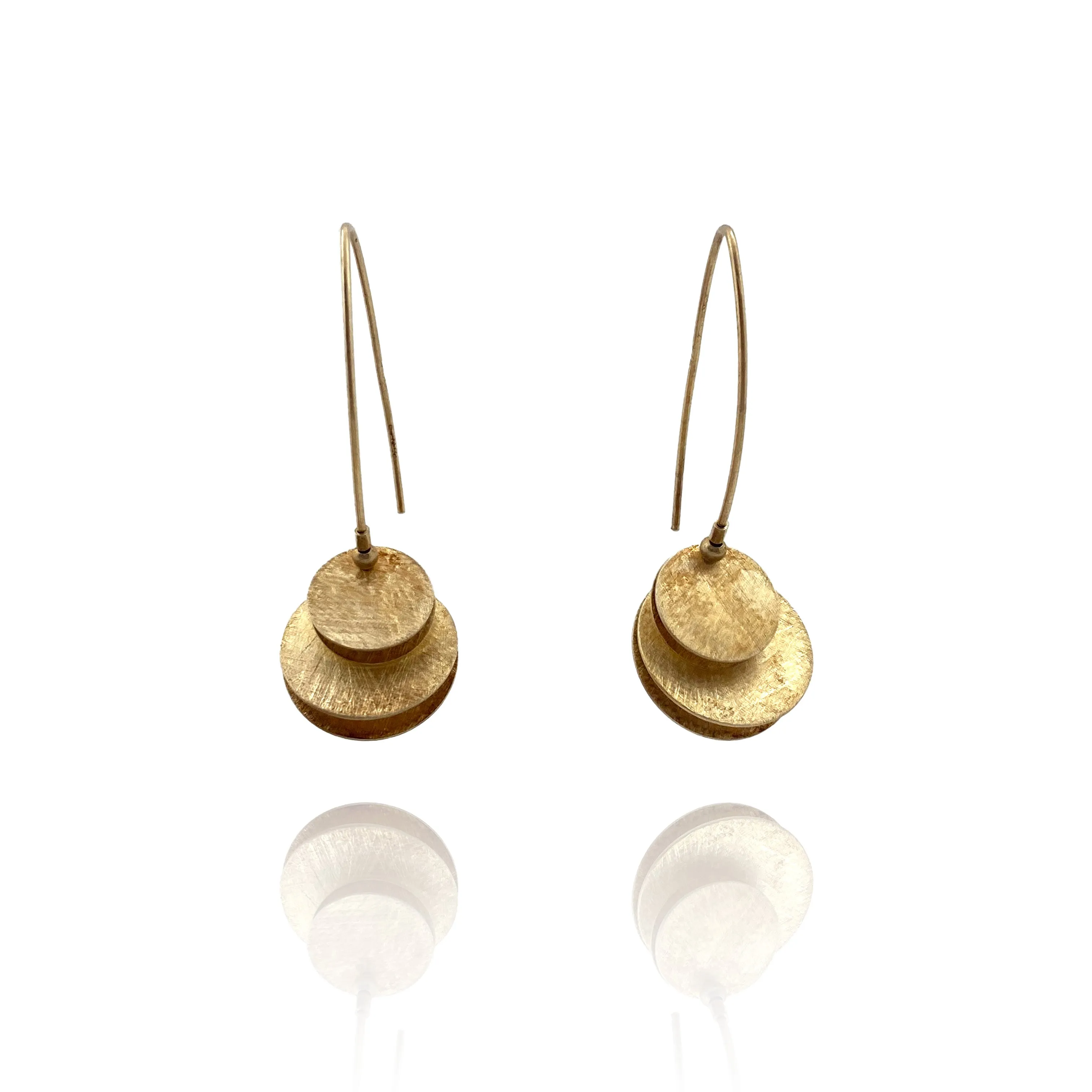 Gold Vermeil Layered Disc Earrings