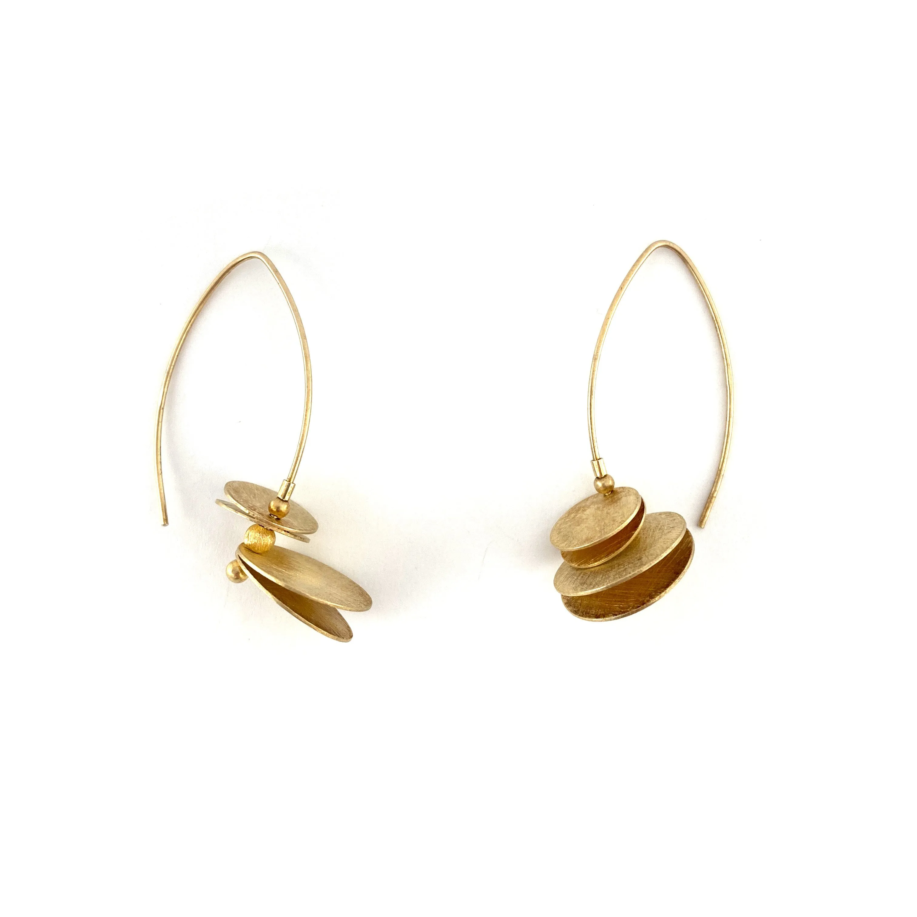 Gold Vermeil Layered Disc Earrings