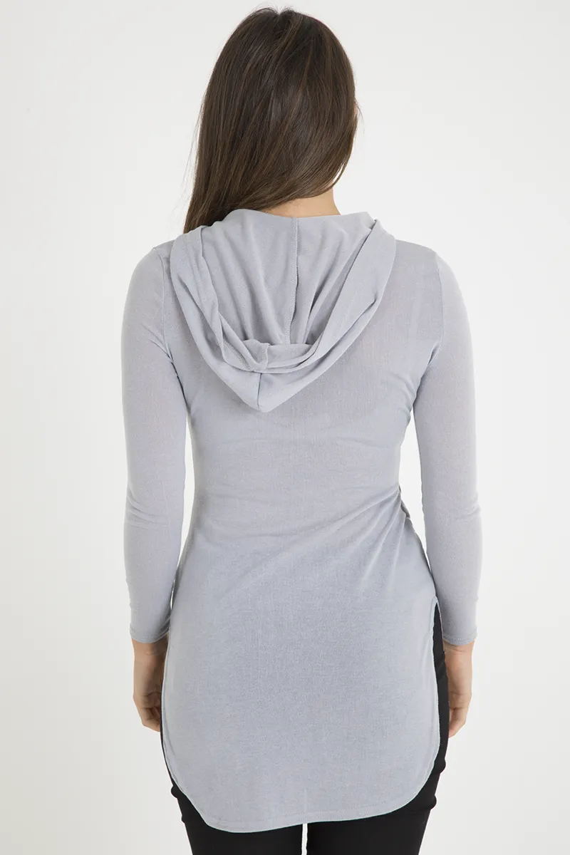 Grey Longline Hoodie - Summer