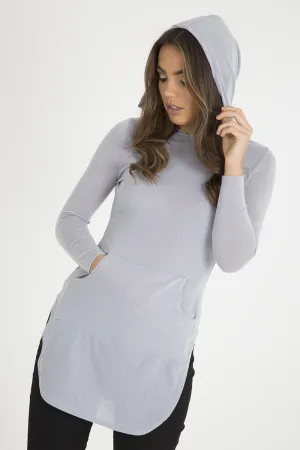 Grey Longline Hoodie - Summer