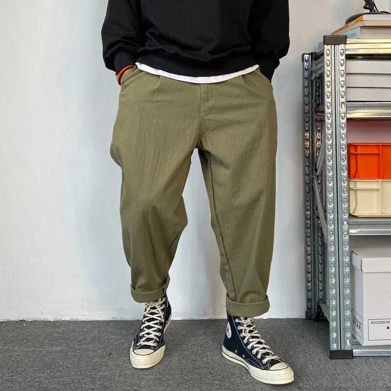 Herringbone Twill Tapered Pants