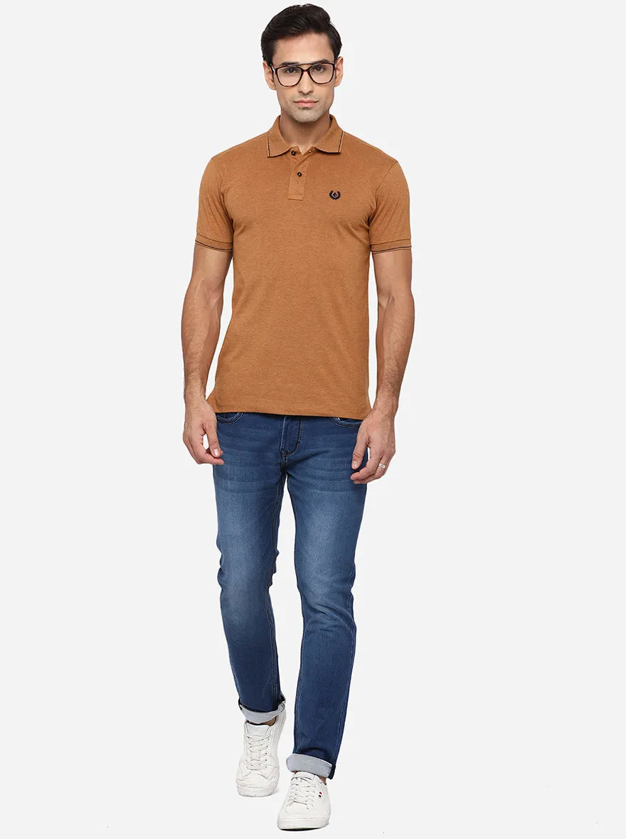 Inca Golden Solid Slim Fit Polo T-Shirt | Greenfibre