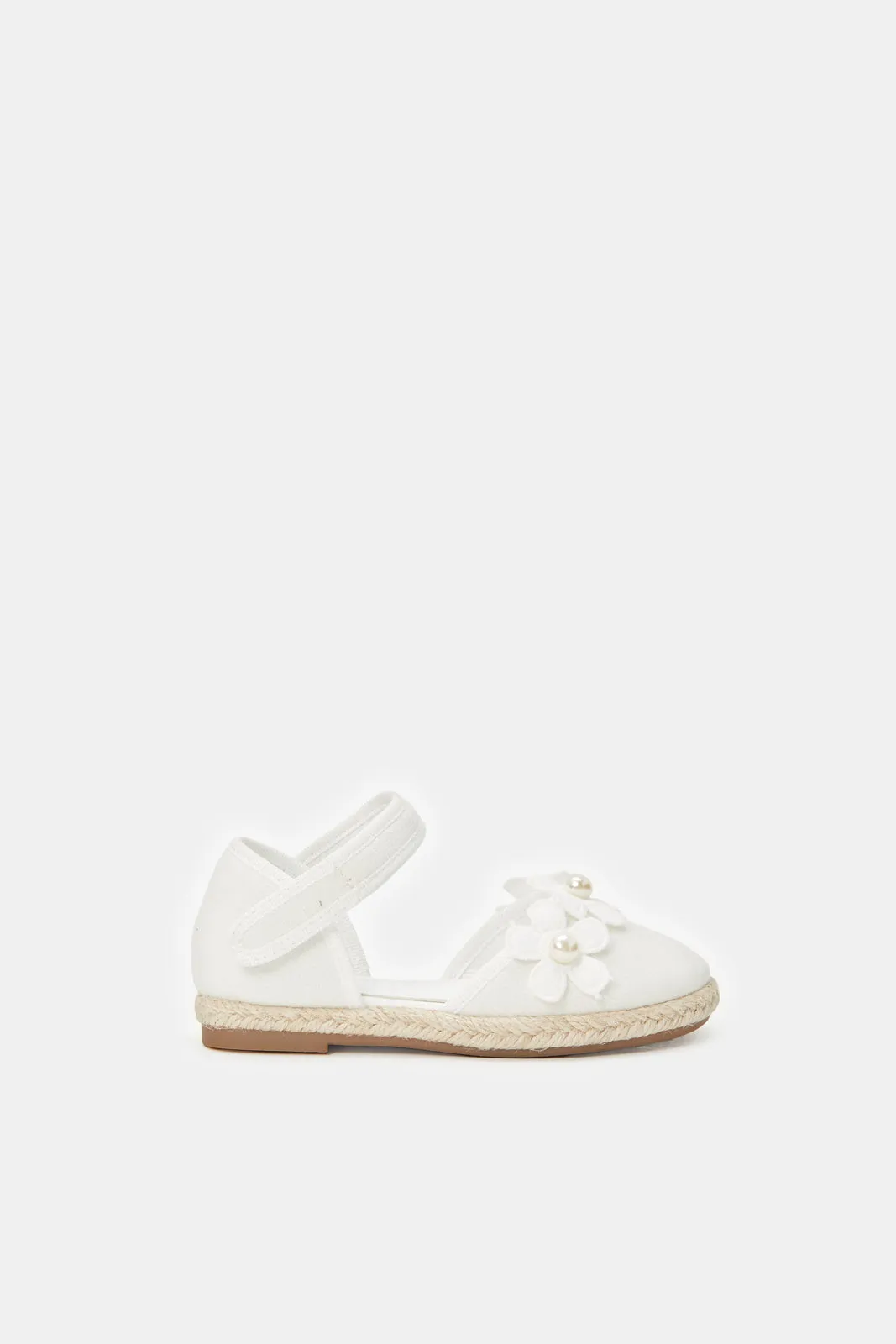 Infant Girls White Floral Espadrille