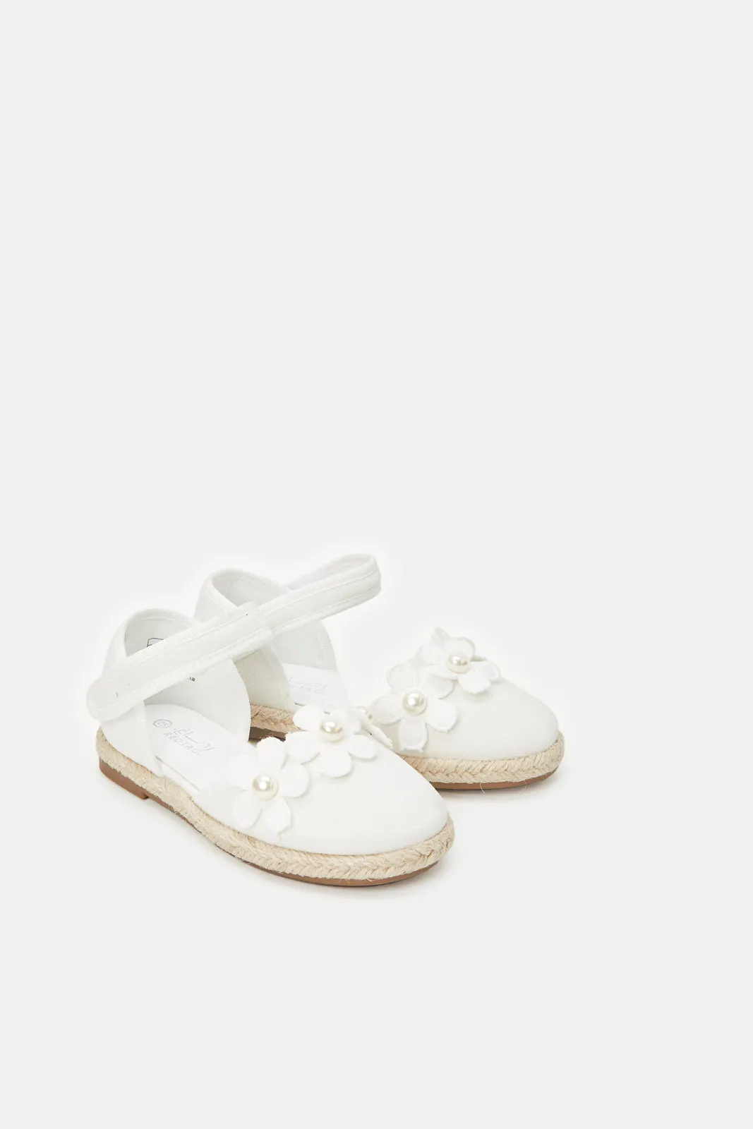 Infant Girls White Floral Espadrille