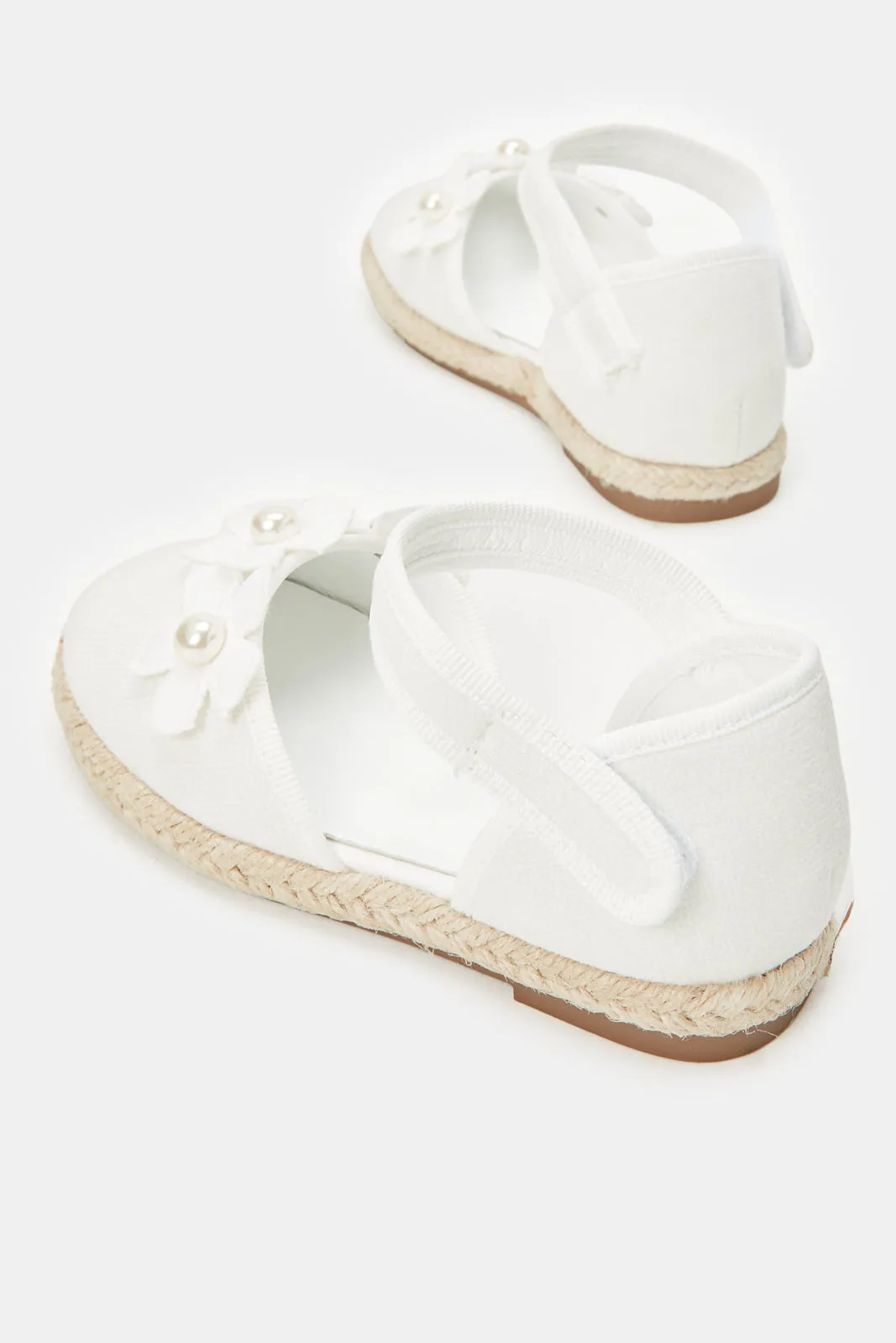 Infant Girls White Floral Espadrille