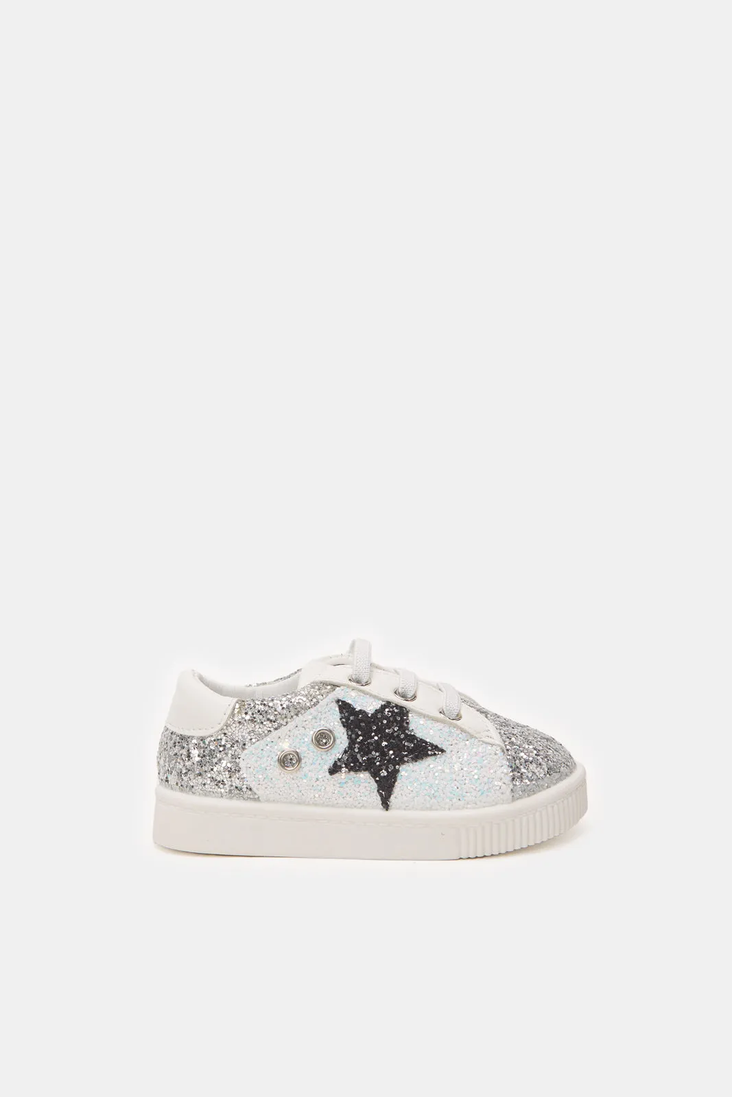 Infant Girls White Glitter Sneaker