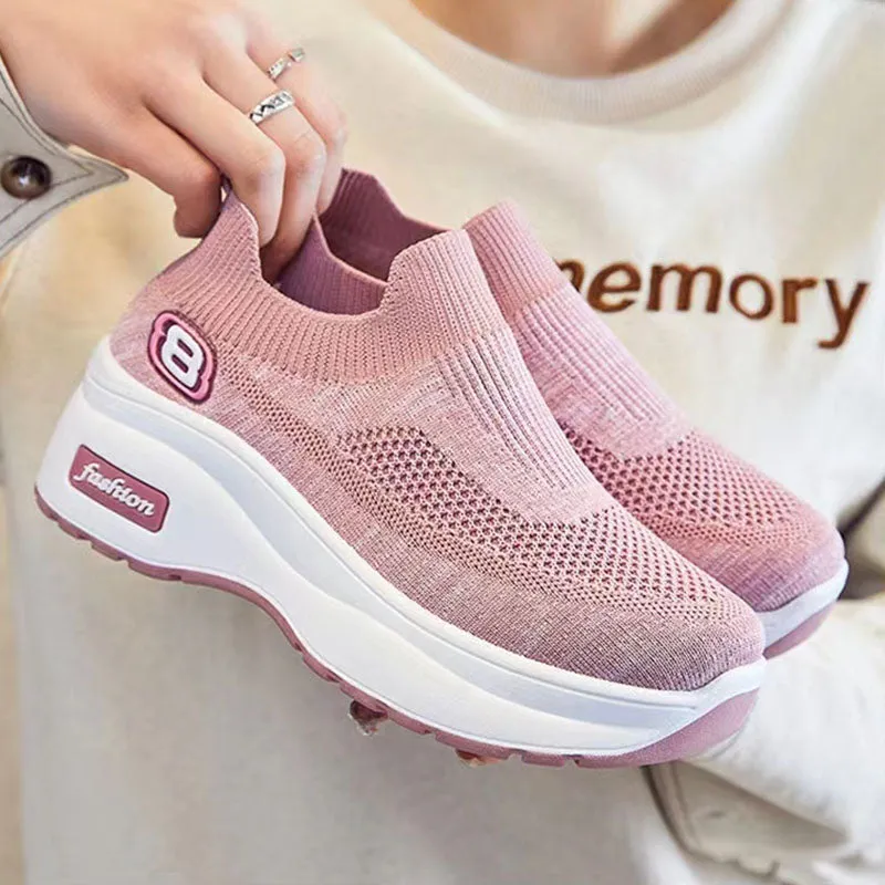 Inner Heightening Breathable Platform Sneakers